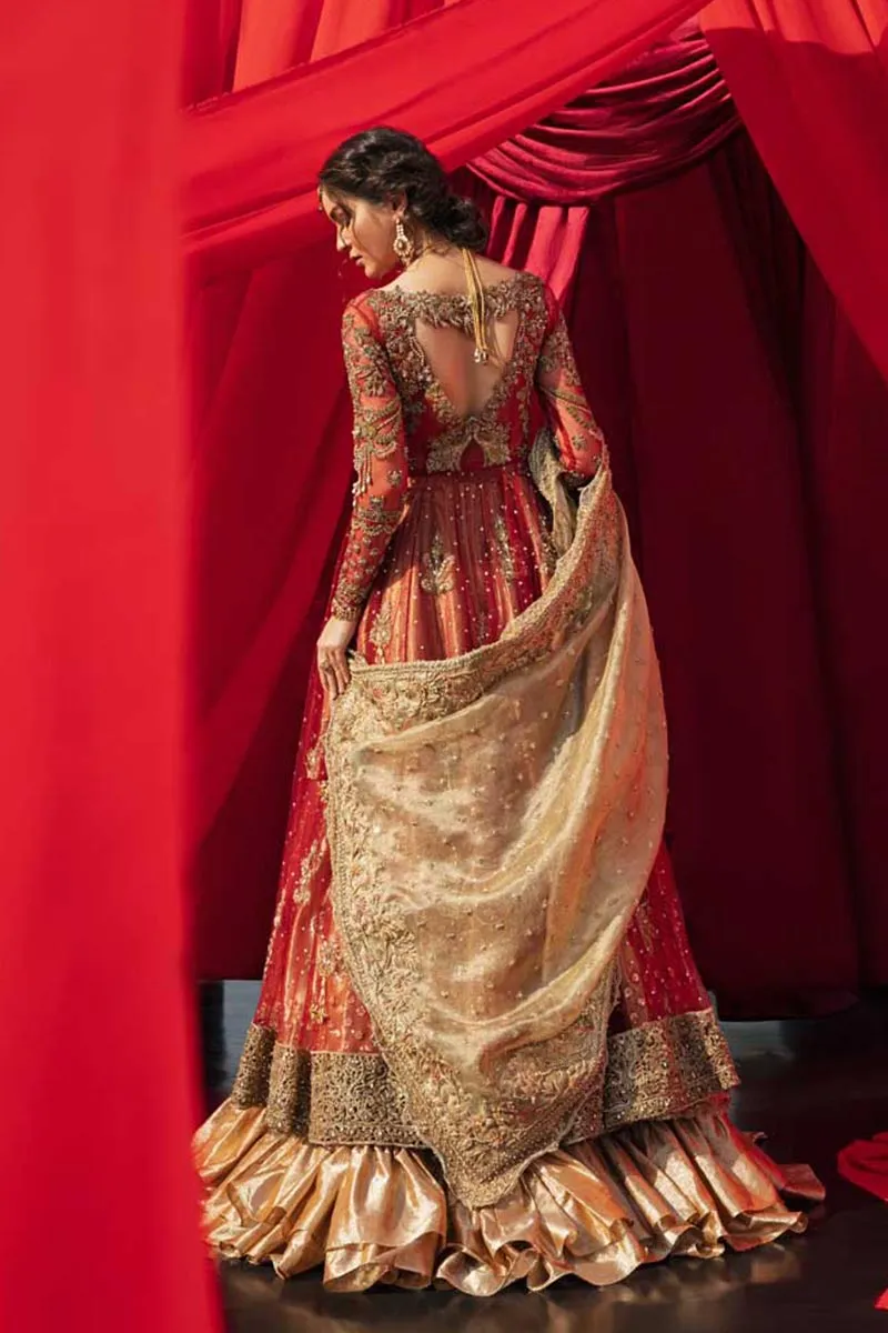 Golden Indian Wedding Dress for Bridal Wear #BN1120