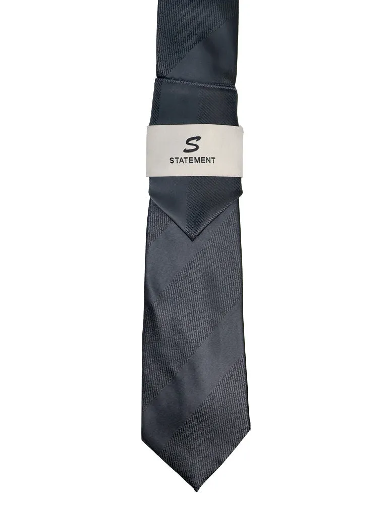 GRAY 2 PC TIE & HANKIE SET