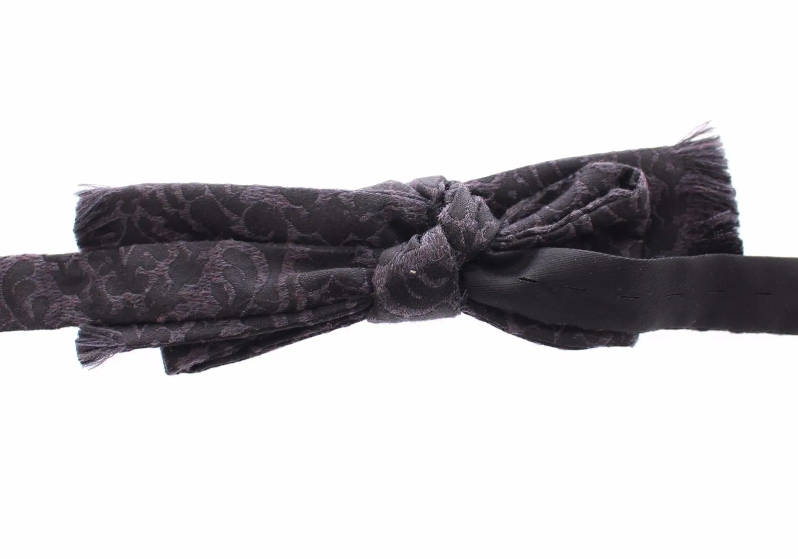 Gray Black Wool Bow Tie