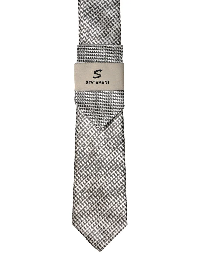 GRAY PATTERN 2 PC TIE & HANKIE SET