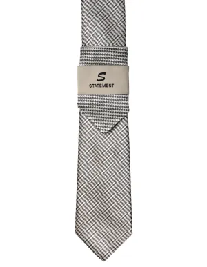 GRAY PATTERN 2 PC TIE & HANKIE SET