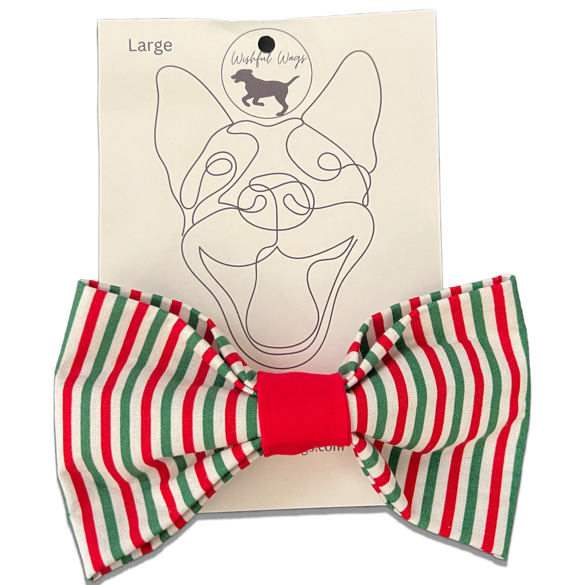 Green & Red Striped Bow Tie