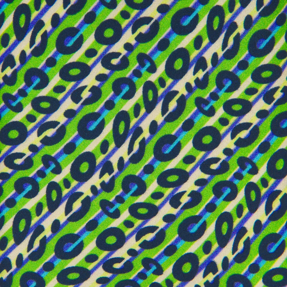 Green and Blue Geometric Fantasy Silk Tie