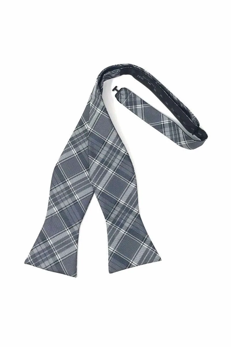Grey Madison Plaid Bow Tie