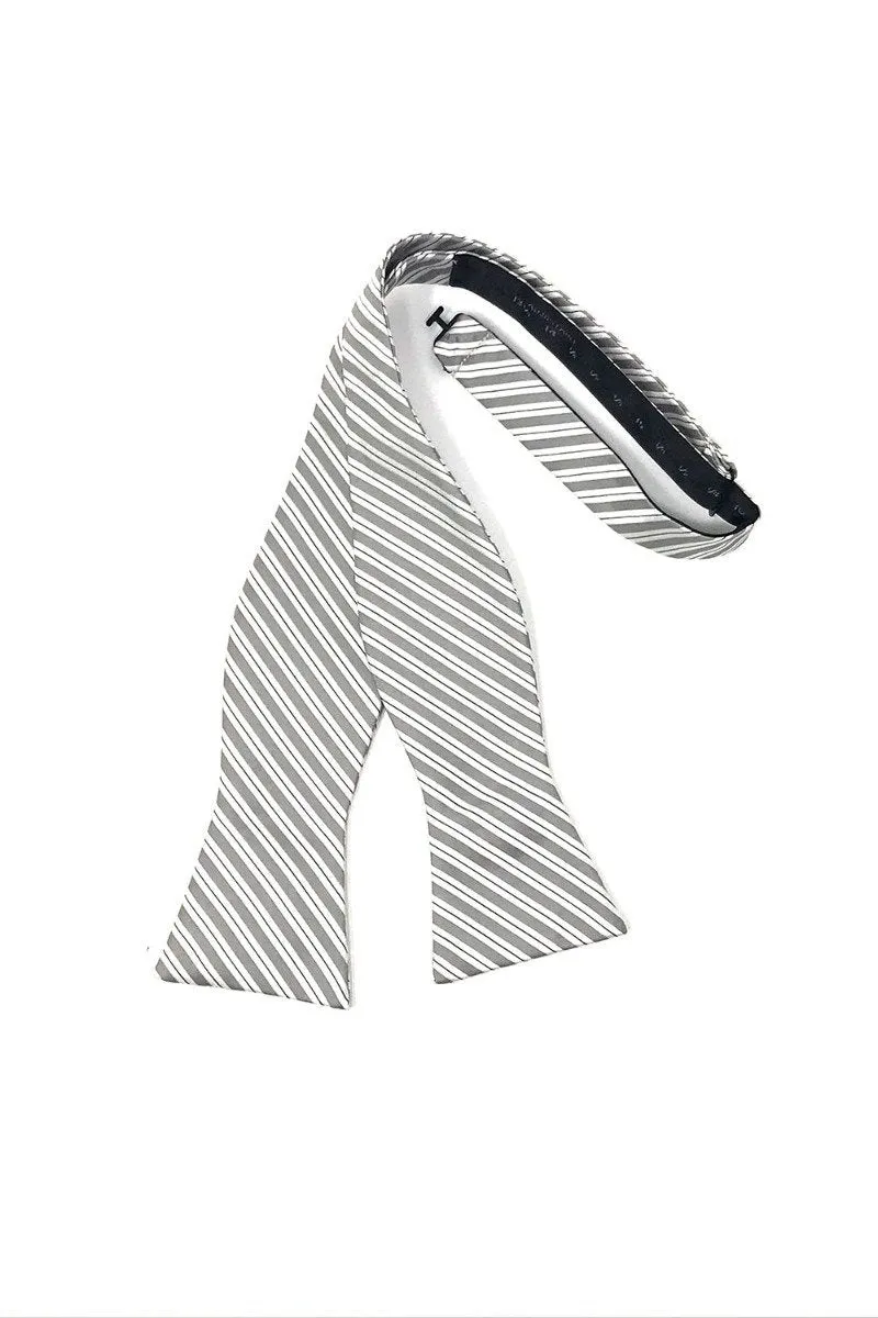 Grey Newton Stripe Bow Tie