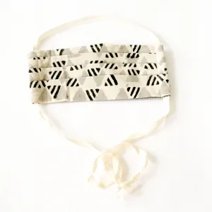 Grey Triangle Block Printed Cotton Face Mask