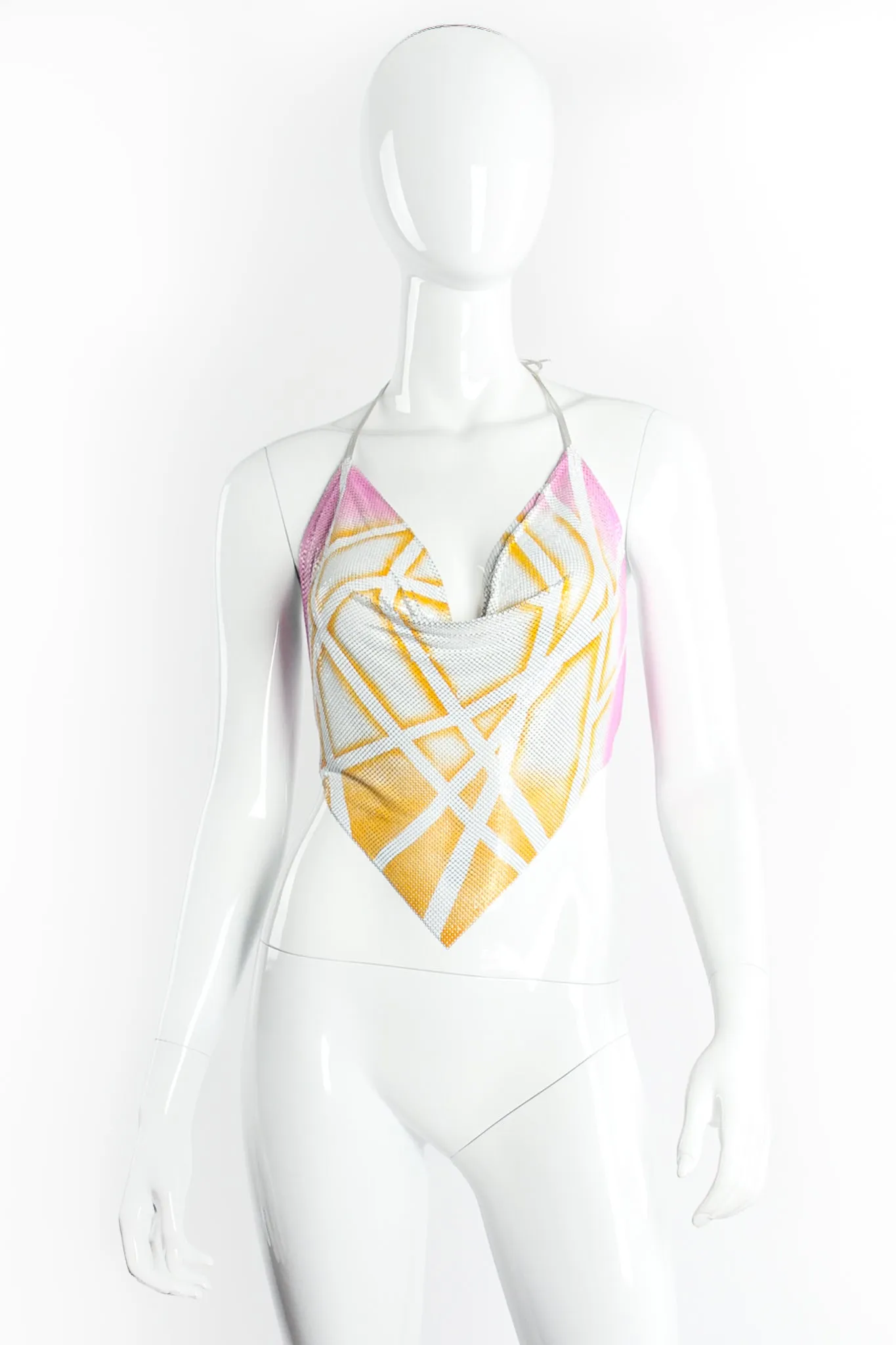 Hand Painted Pointed Metal Mesh Halter