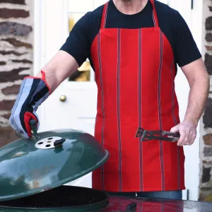 Hand Woven Bib Apron | Cajola Red Stripes