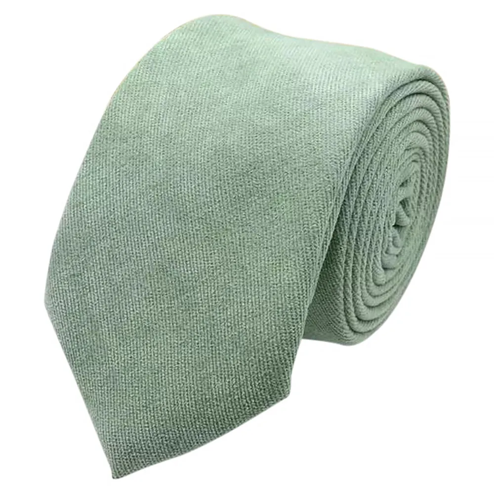 Harrison: Sage Green Cotton Blend Tie and Dusty Pink Pocket Square Set