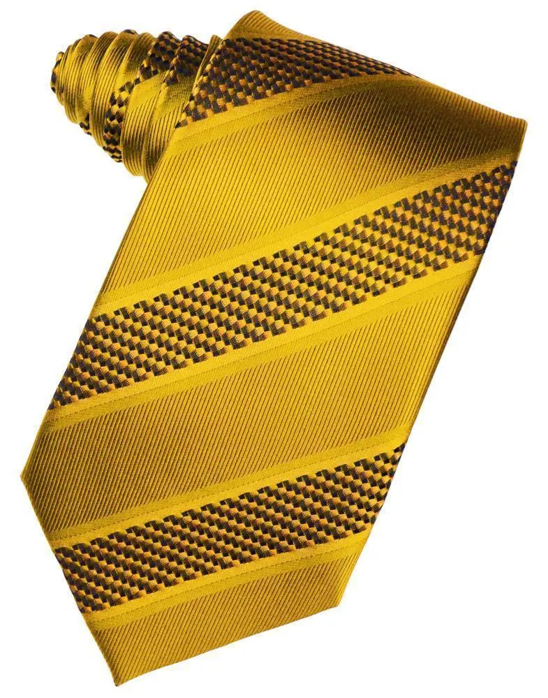 Harvest Maize Venetian Pin Dot Striped Necktie