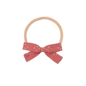 Headband Bow || Coral Cross Stitch
