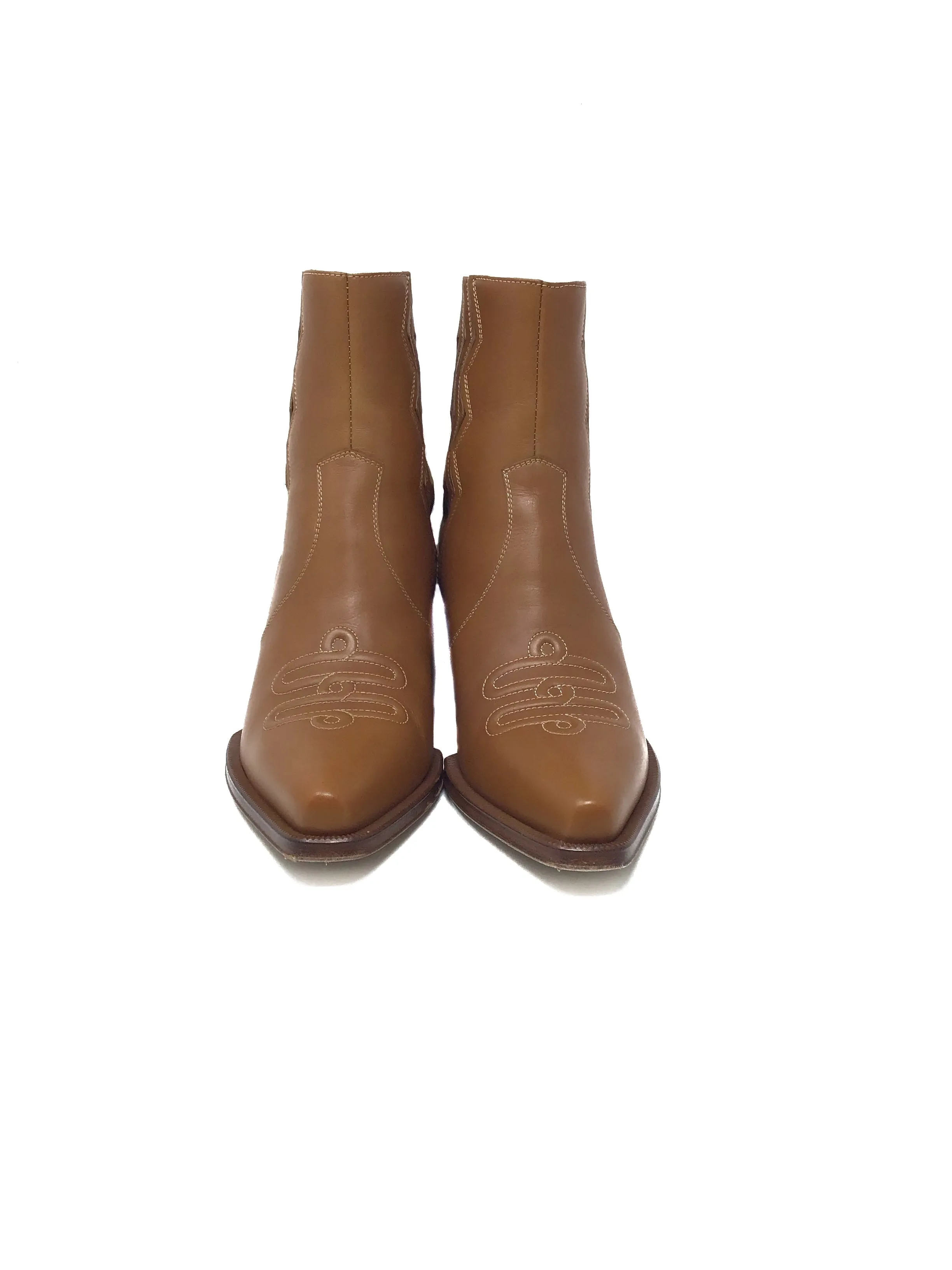 Hermes Size 37 'Vegas' detailed Stitch Ankle Boots
