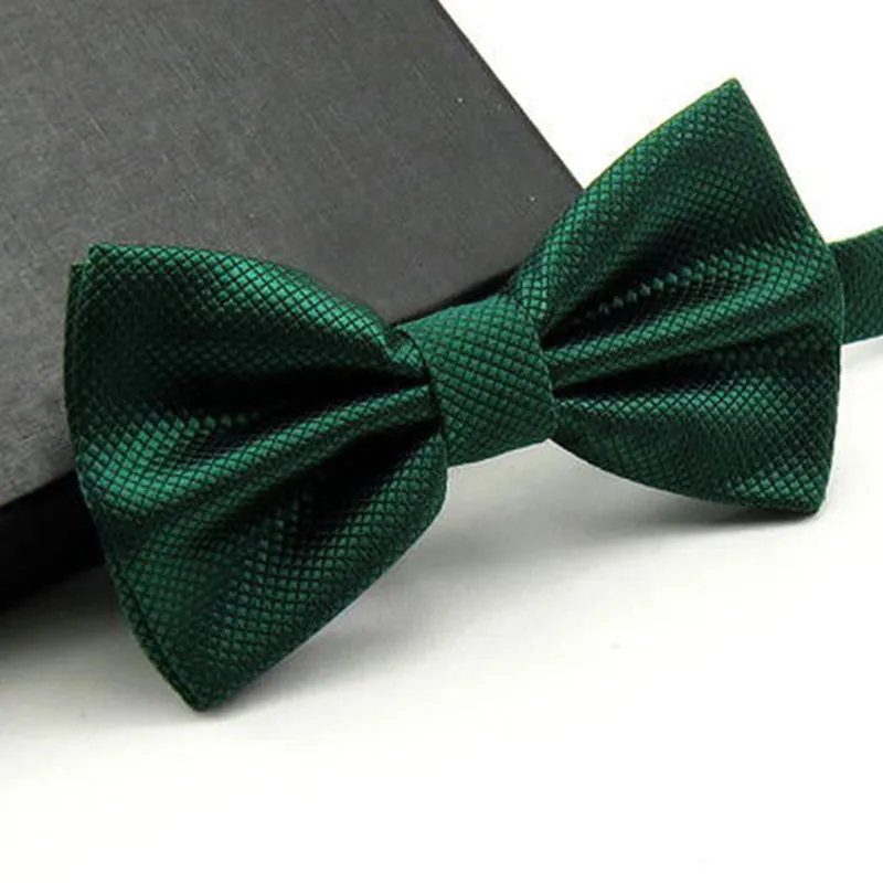 High Quality Men Fashion Solid Bowtie Wedding Butterfly Bow Tie Novelty Tuxedo Adjustable Necktie Yellow/Dark Green/Grass Green