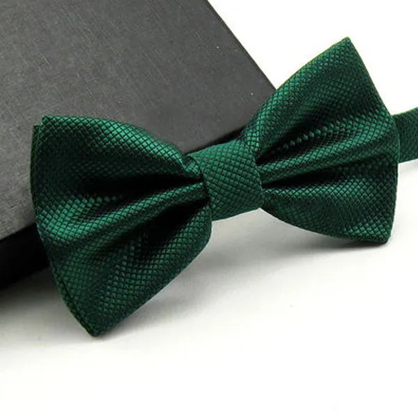 High Quality Men Fashion Solid Bowtie Wedding Butterfly Bow Tie Novelty Tuxedo Adjustable Necktie Yellow/Dark Green/Grass Green