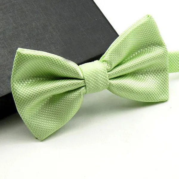 High Quality Men Fashion Solid Bowtie Wedding Butterfly Bow Tie Novelty Tuxedo Adjustable Necktie Yellow/Dark Green/Grass Green