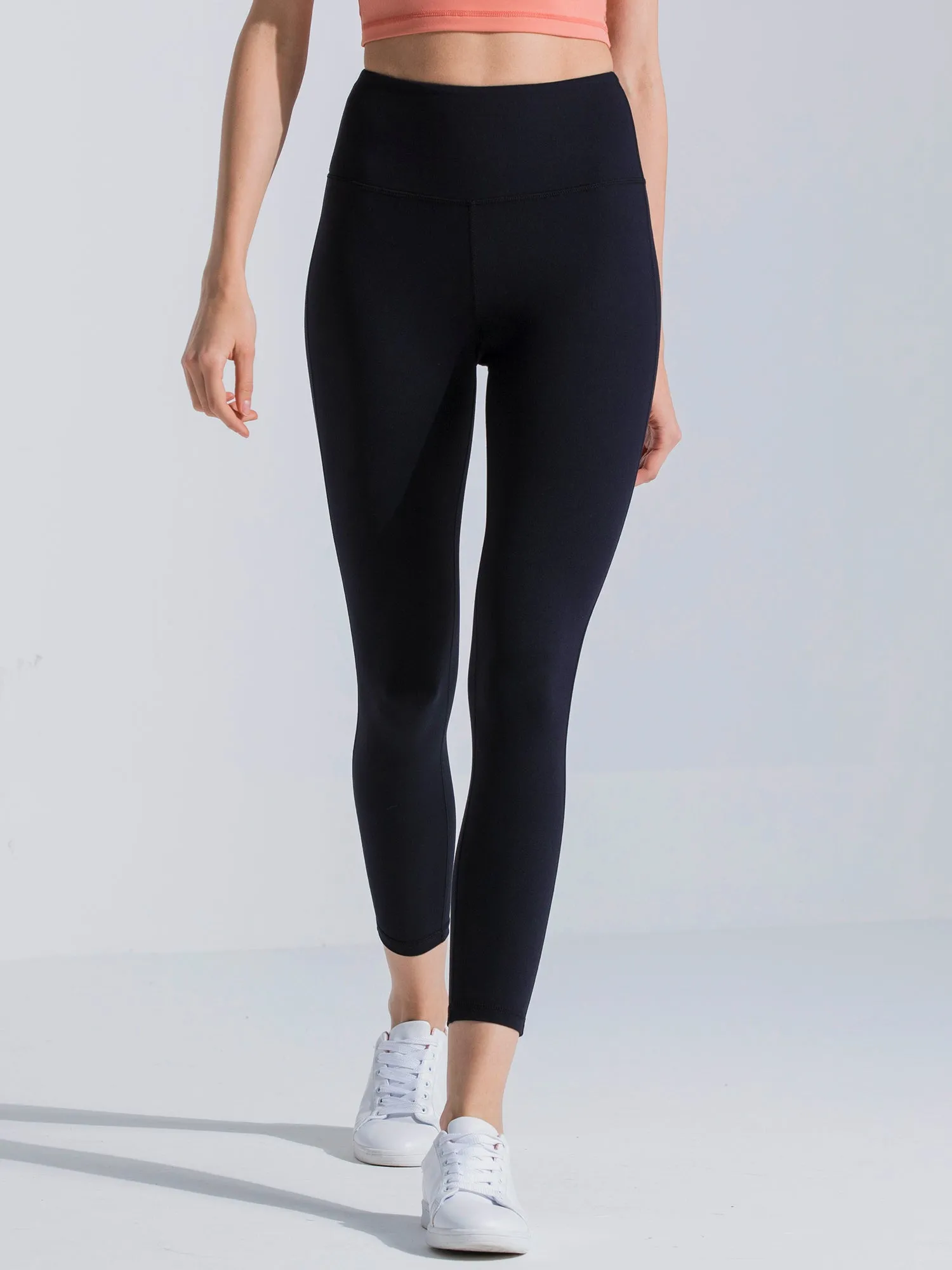 HIGH WAIST ANKLE CROPS, BLACK
