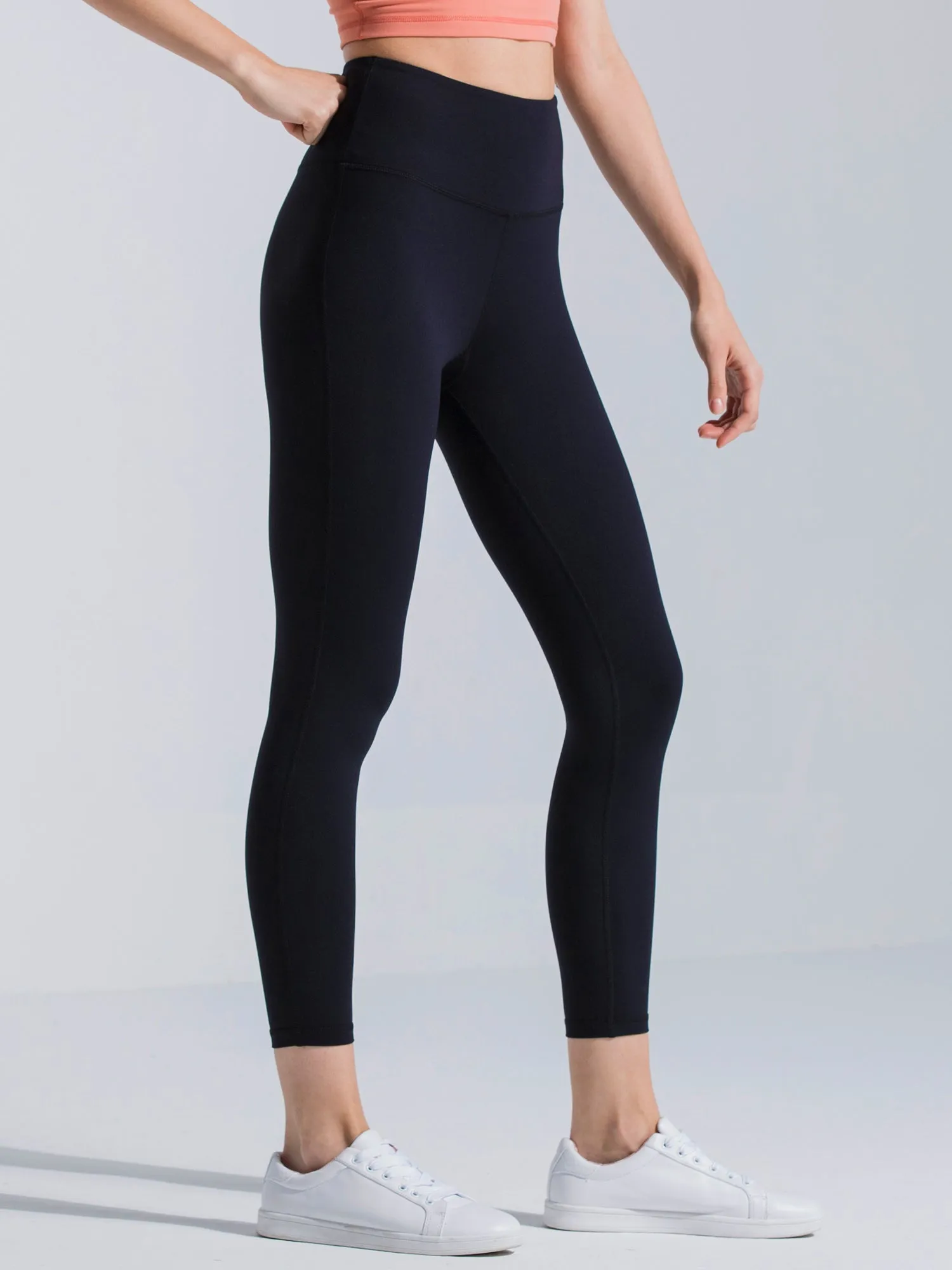 HIGH WAIST ANKLE CROPS, BLACK