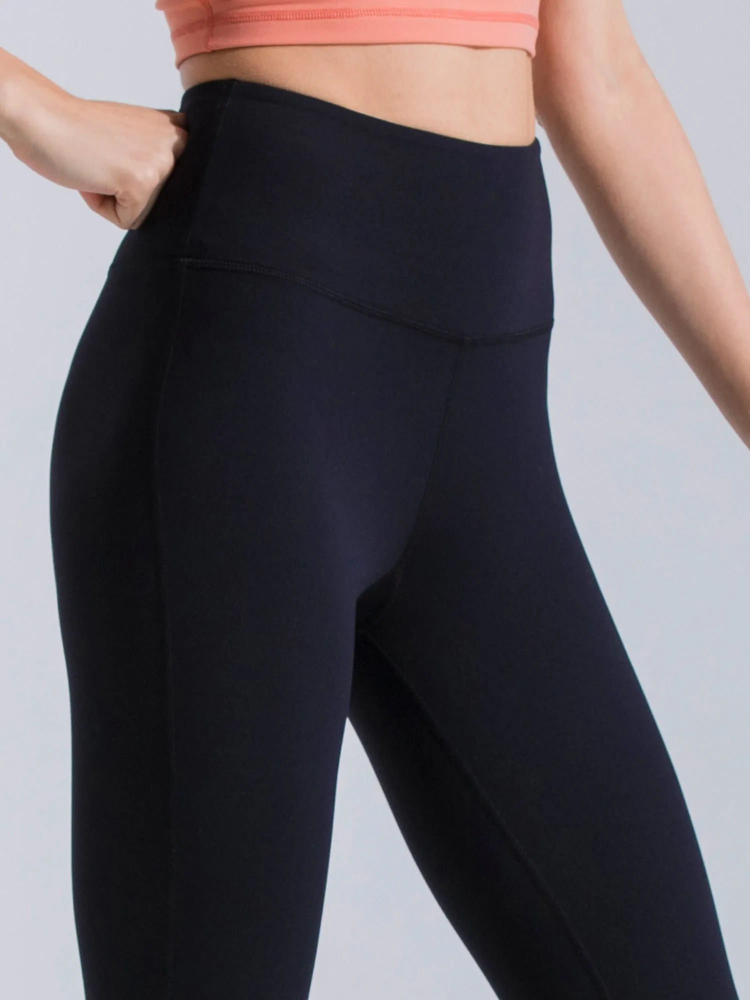 HIGH WAIST ANKLE CROPS, BLACK
