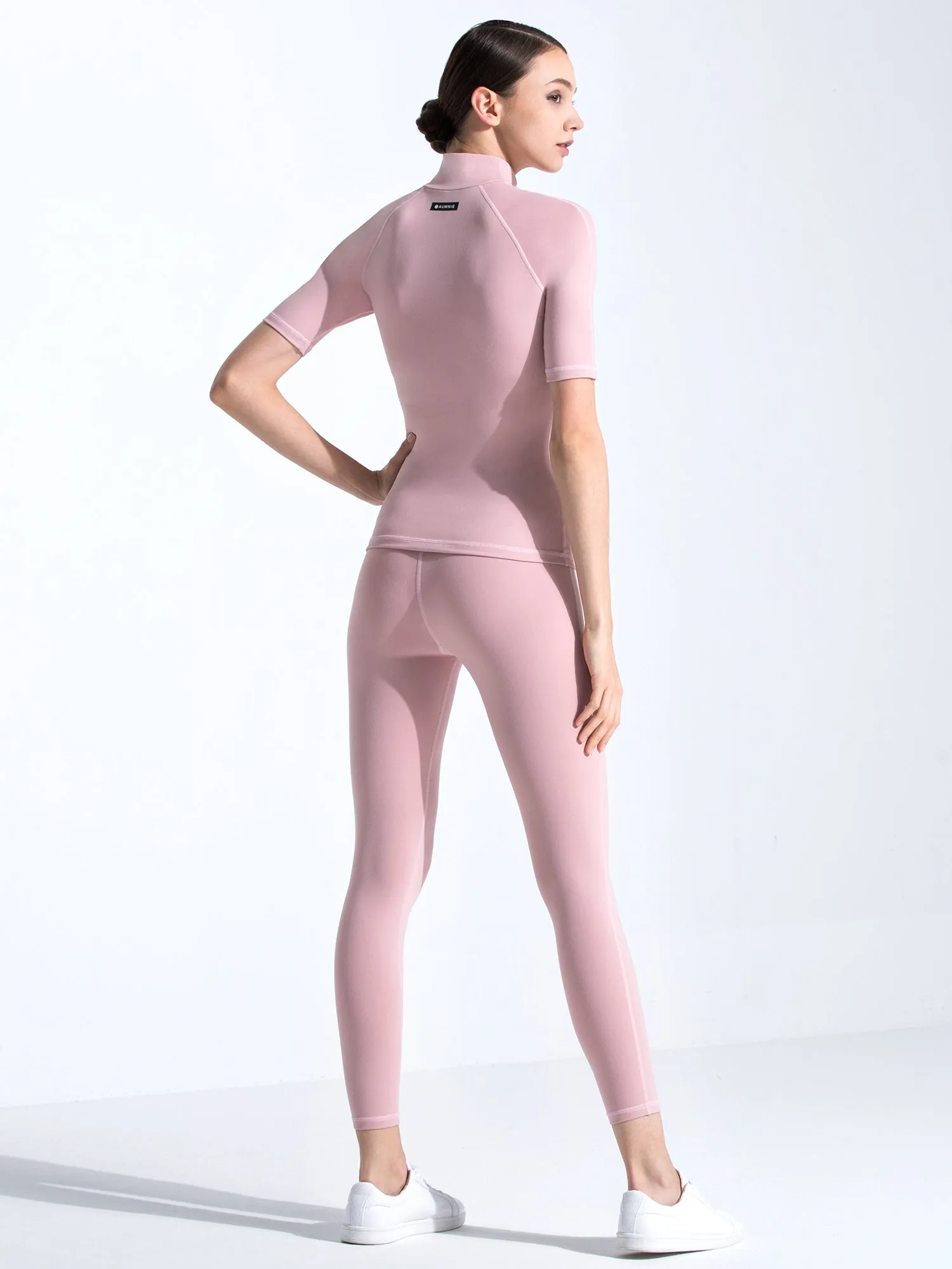 HIGH WAIST ANKLE CROPS, BLUSH