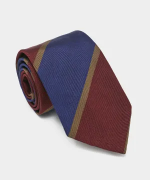 Italian Repp Stripe Tie in Navy