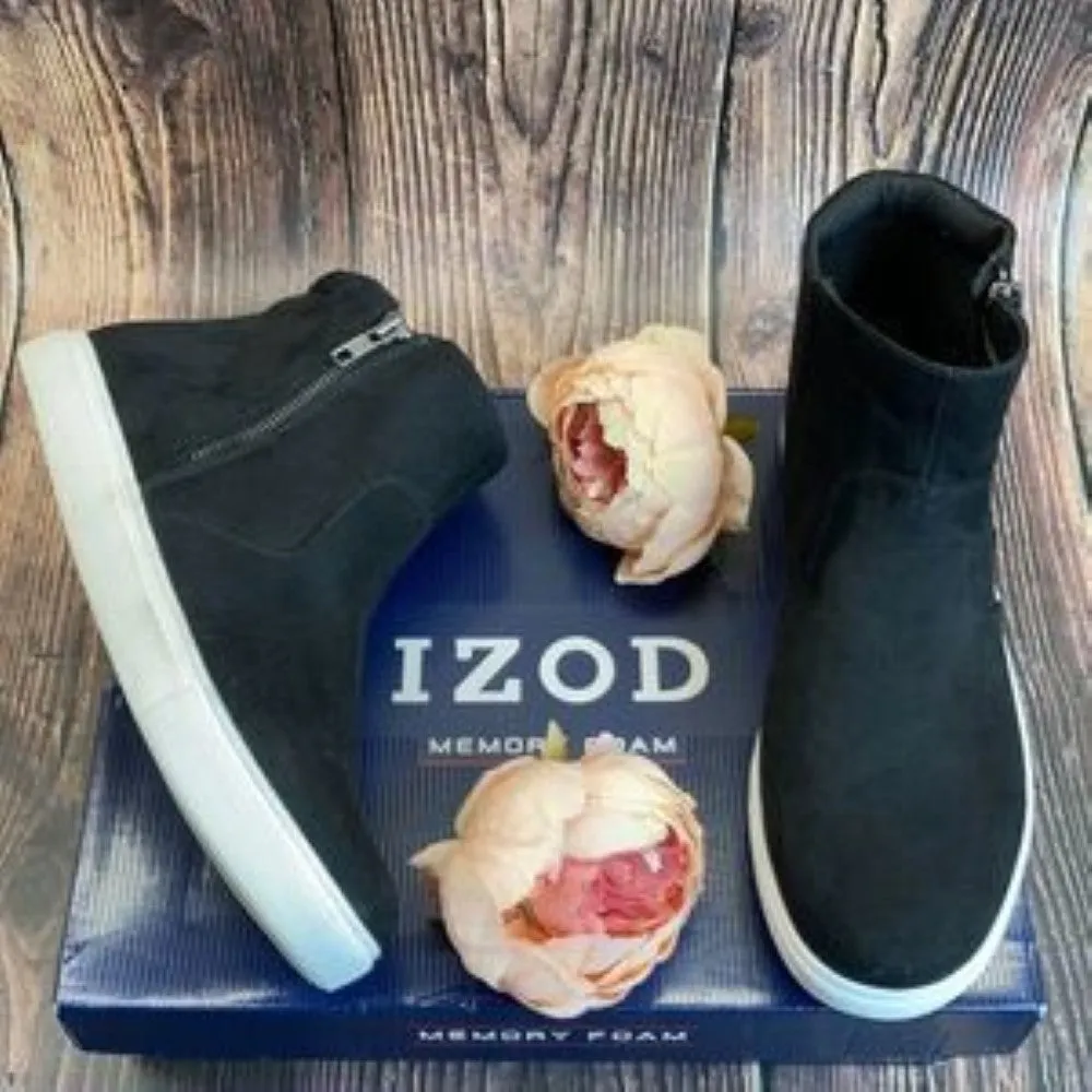 Izod Black Suede Booties 8M