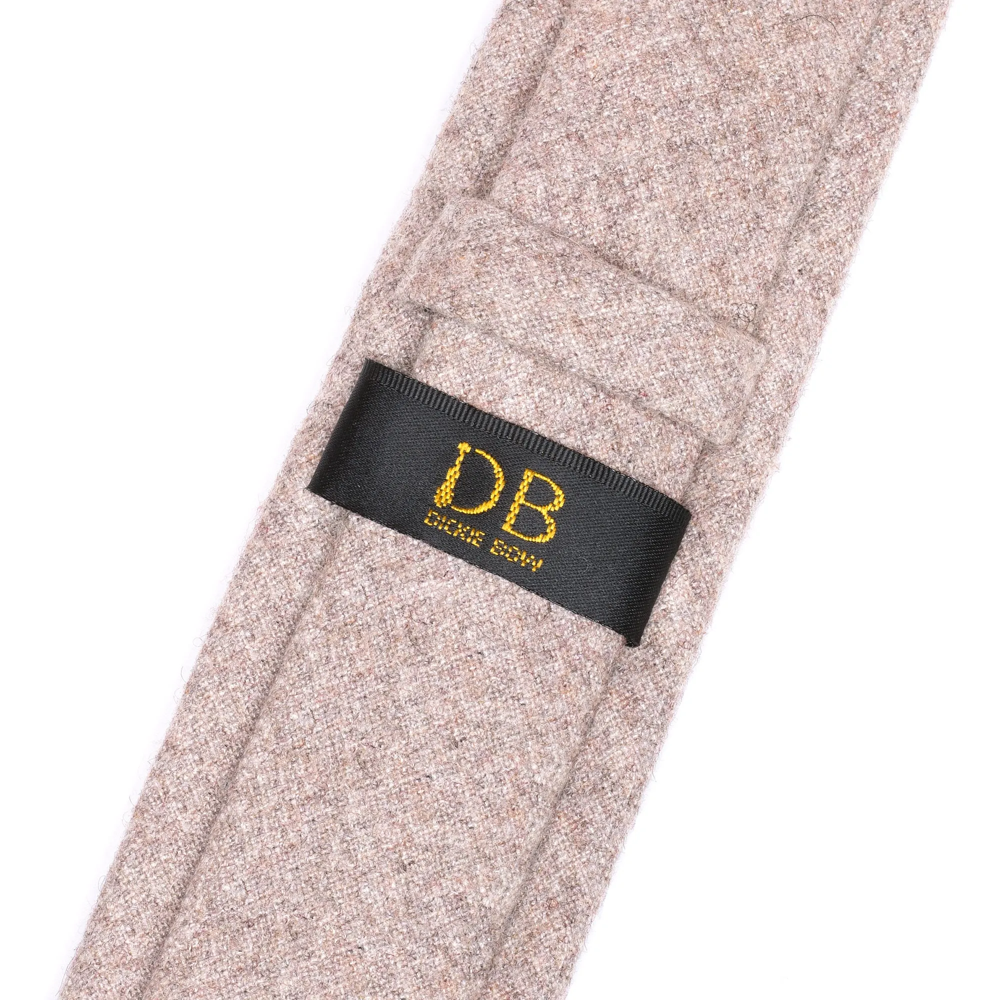 Jacob Biscuit Brown Skinny Tweed Tie & Pocket Square Set