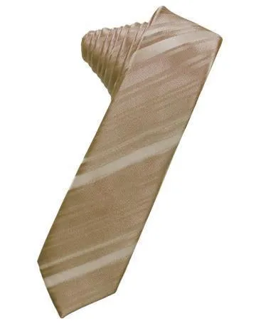 Jade Striped Satin Skinny Necktie