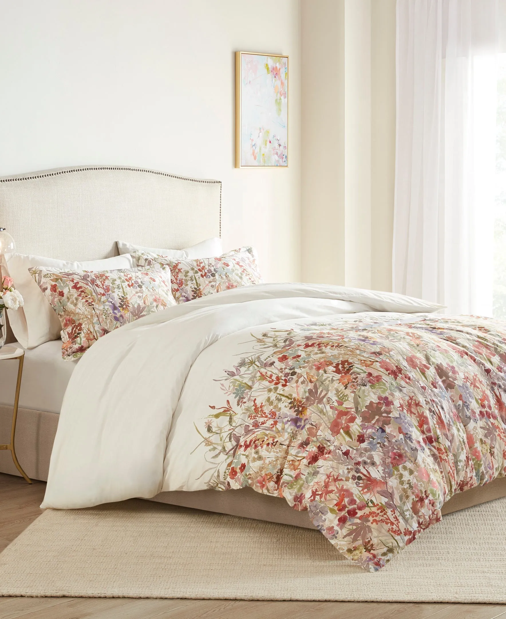 Julia 3 Piece Cotton Printed Duvet Cover Set