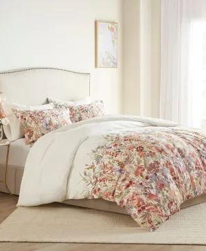 Julia 3 Piece Cotton Printed Duvet Cover Set