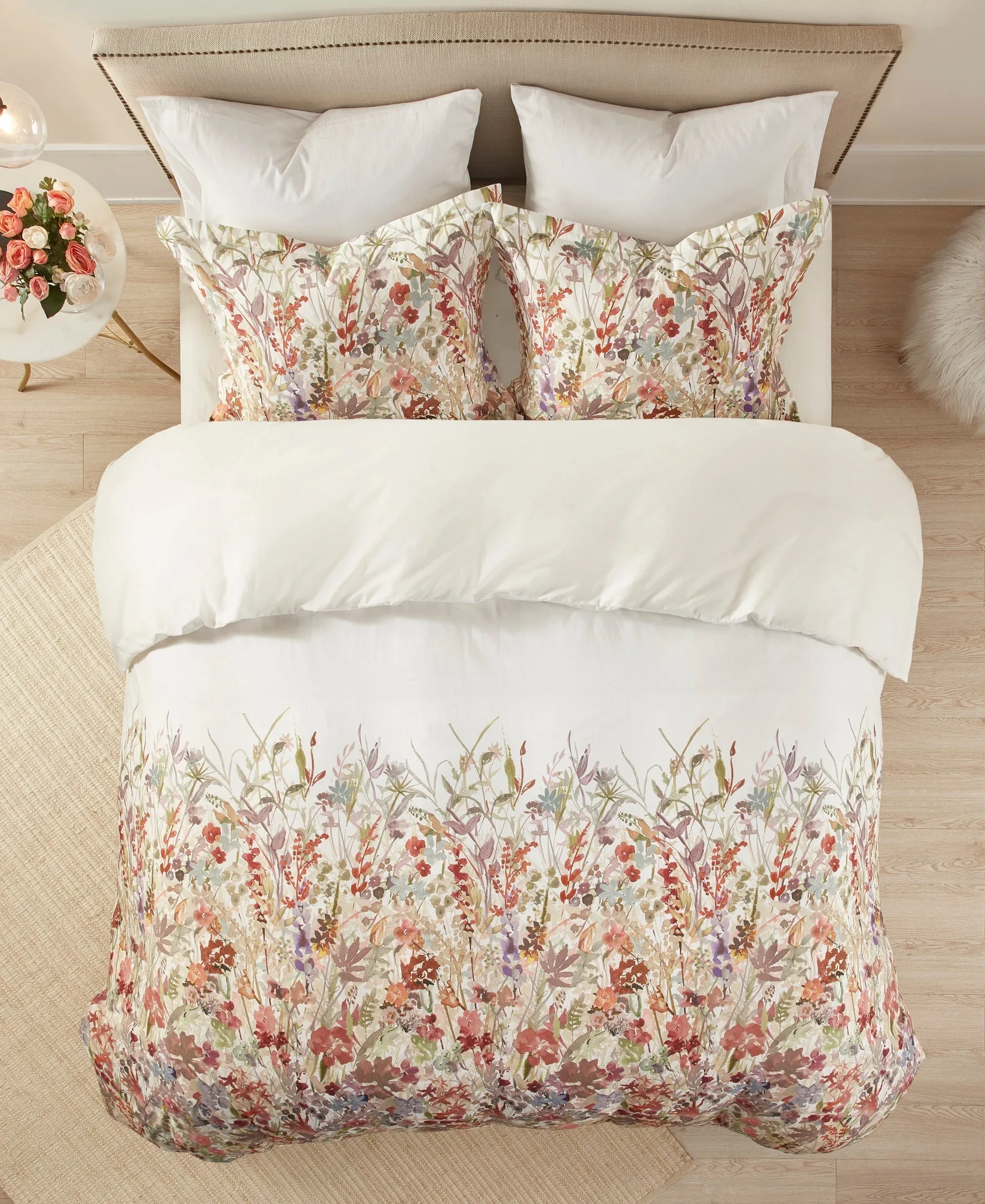 Julia 3 Piece Cotton Printed Duvet Cover Set