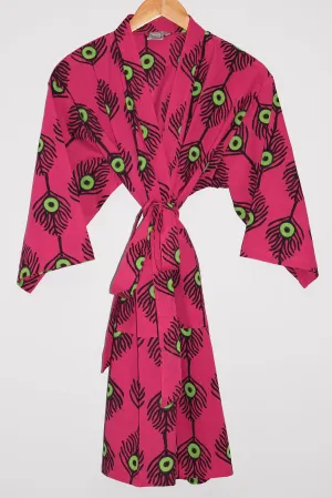 Kerala Short Robe | Plumes Fuchsia