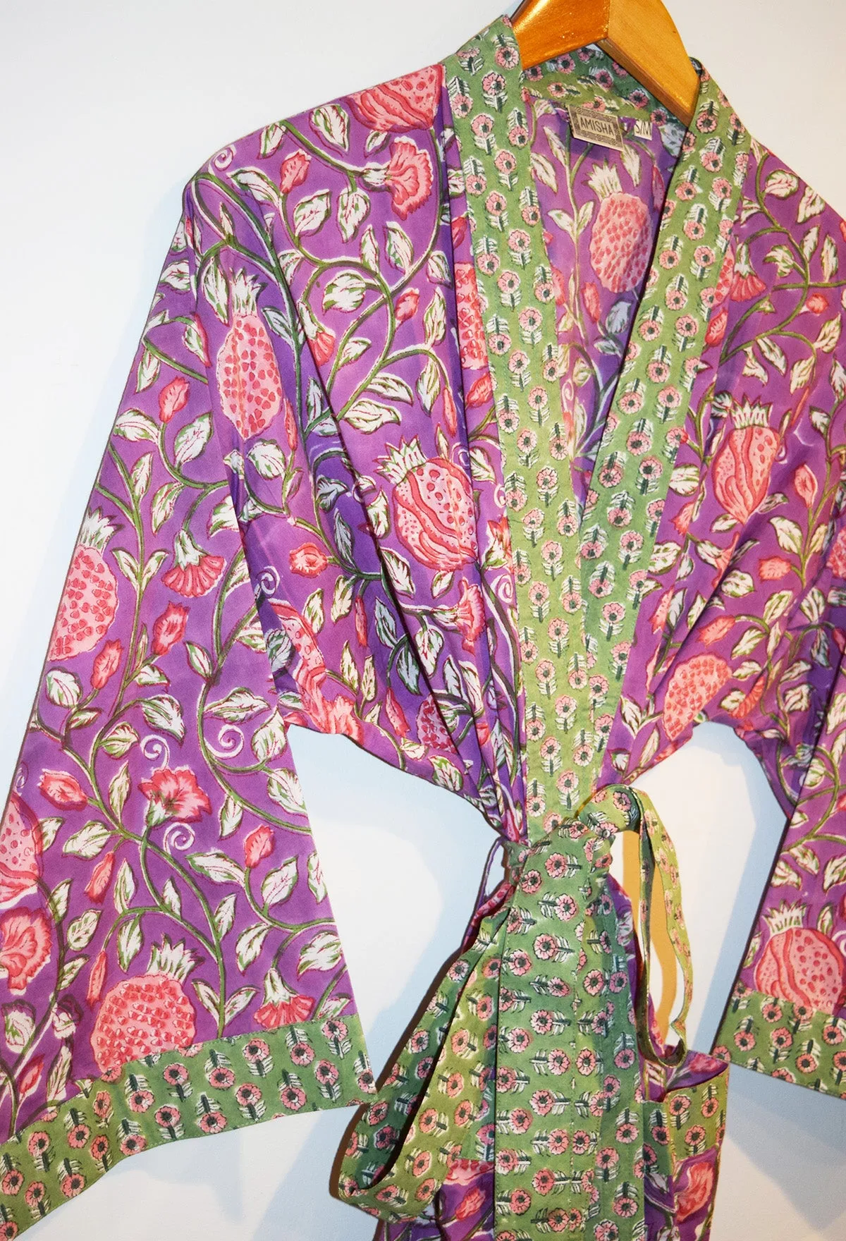 Kerala Short Robe | Purple Floral