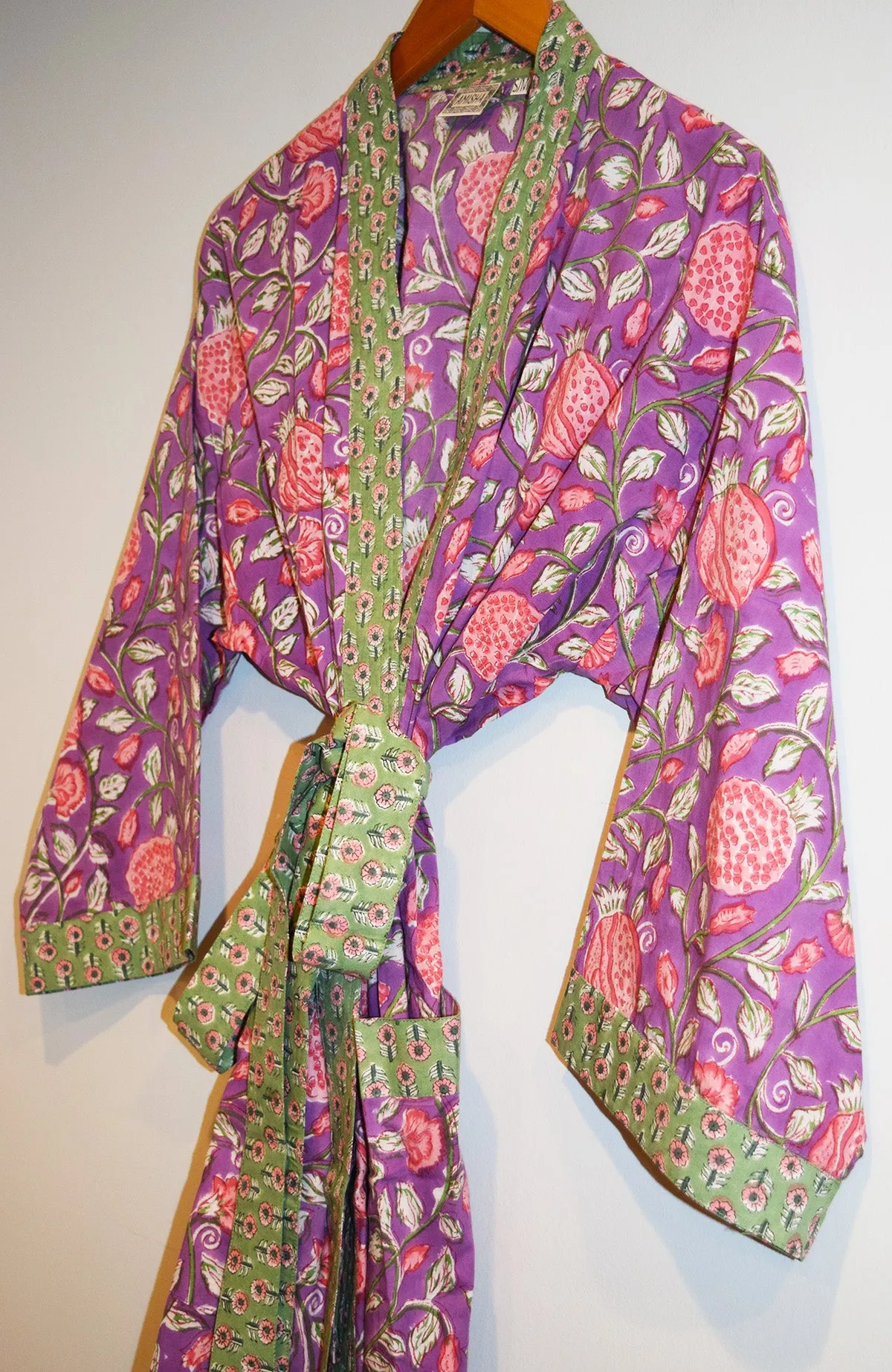 Kerala Short Robe | Purple Floral