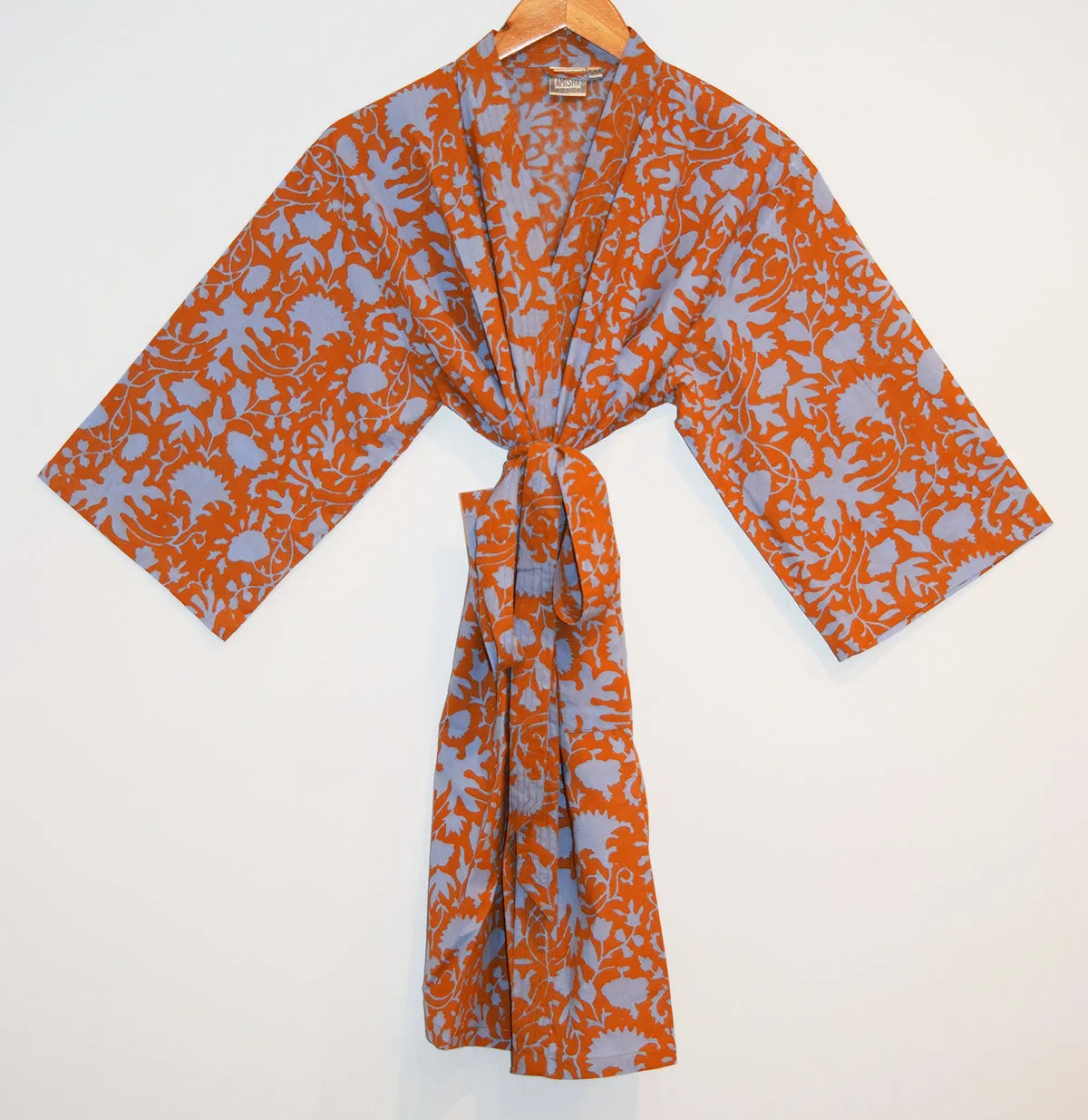 Kerala Short Robe | Shadow Floral Orange