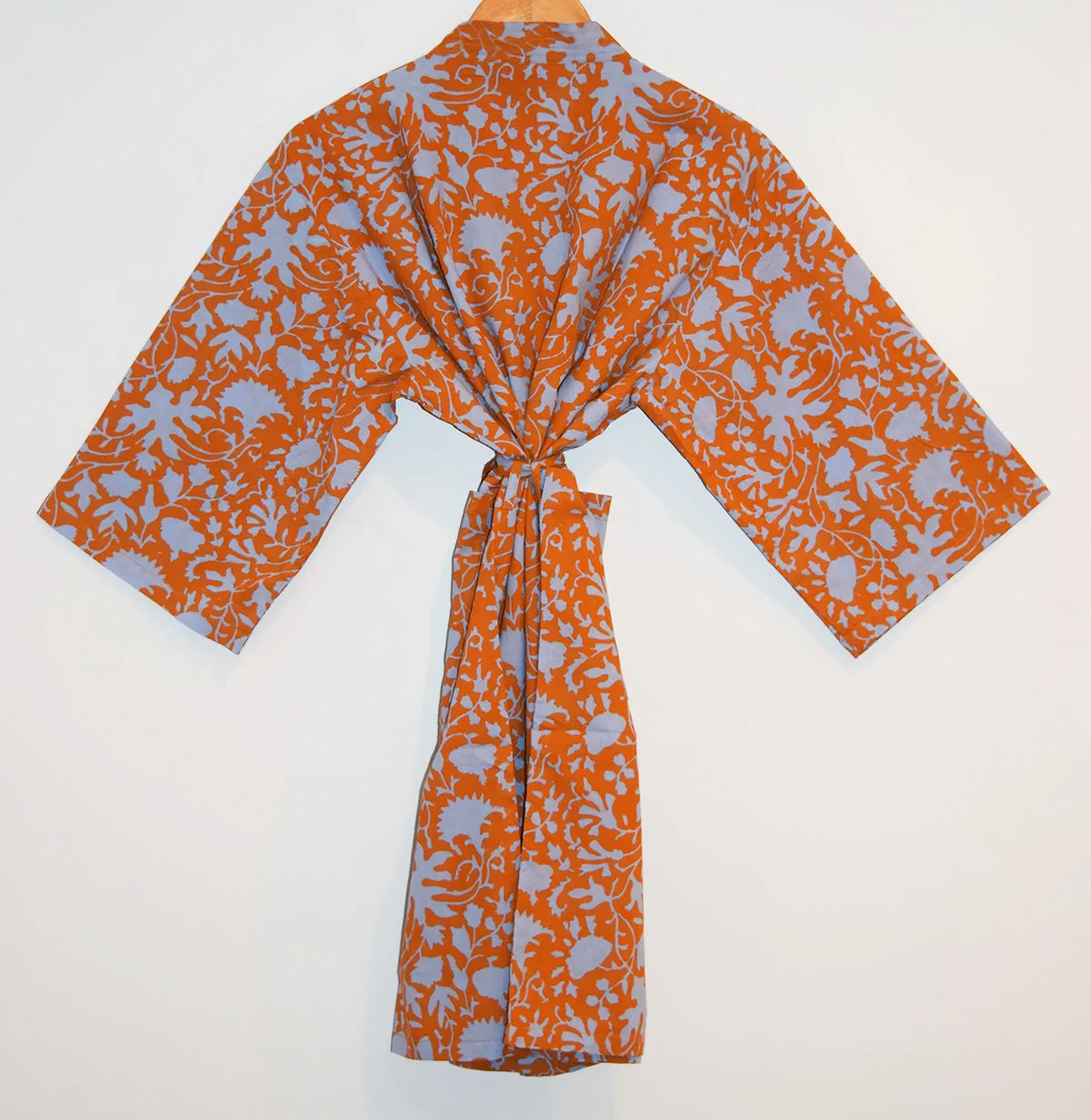 Kerala Short Robe | Shadow Floral Orange