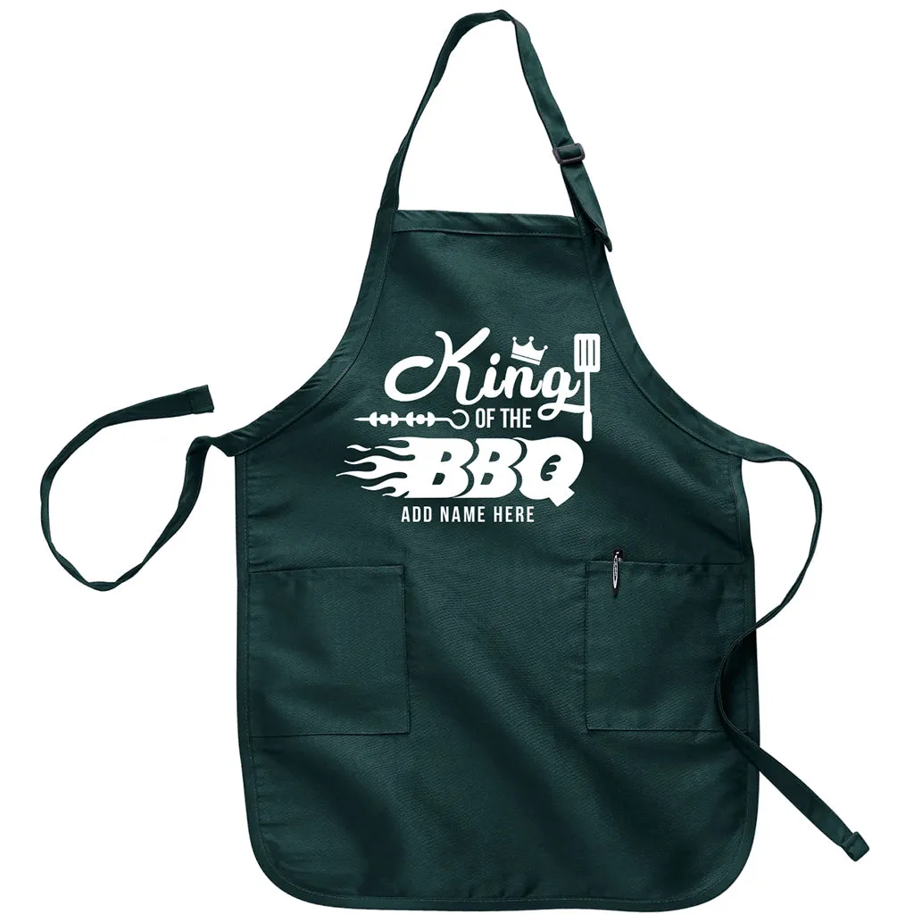 King of the BBQ - Personalized Men's Apron for Daddy