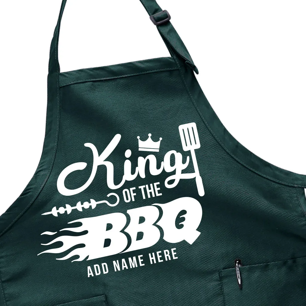 King of the BBQ - Personalized Men's Apron for Daddy
