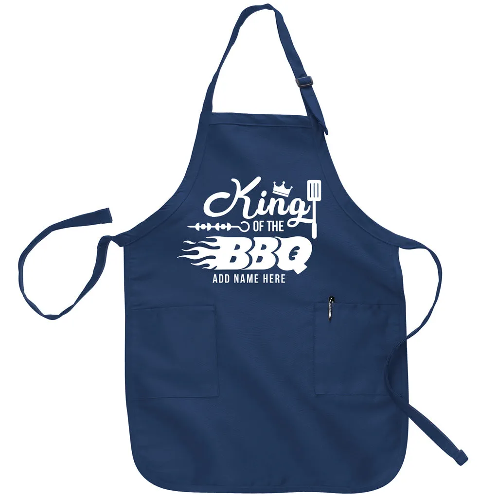 King of the BBQ - Personalized Men's Apron for Daddy