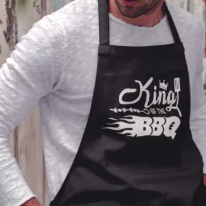 King of the BBQ - Personalized Men's Apron for Daddy