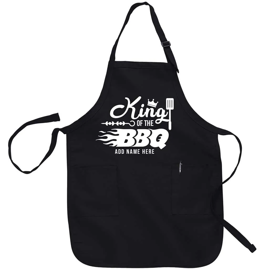 King of the BBQ - Personalized Men's Apron for Daddy