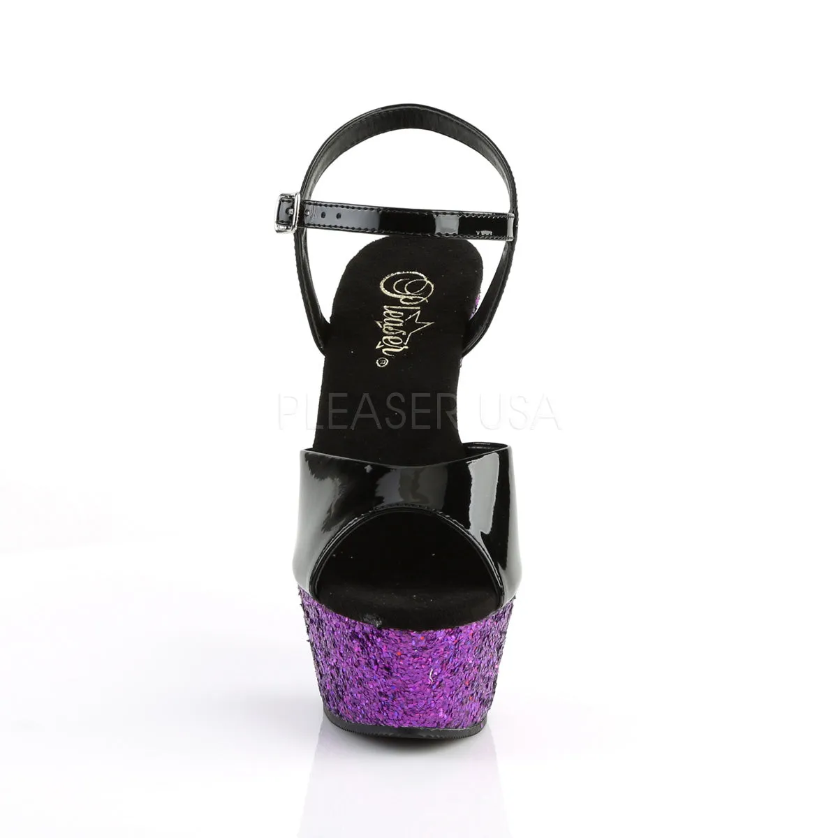 KISS-209LG  Black Patent/Purple Multi Glitter