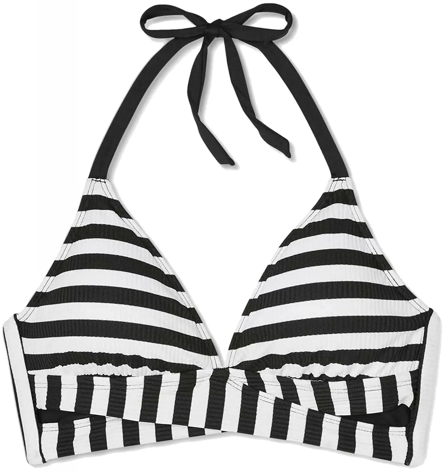 Kona Sol Women's Striped Faux Wrap Halter Bikini Top