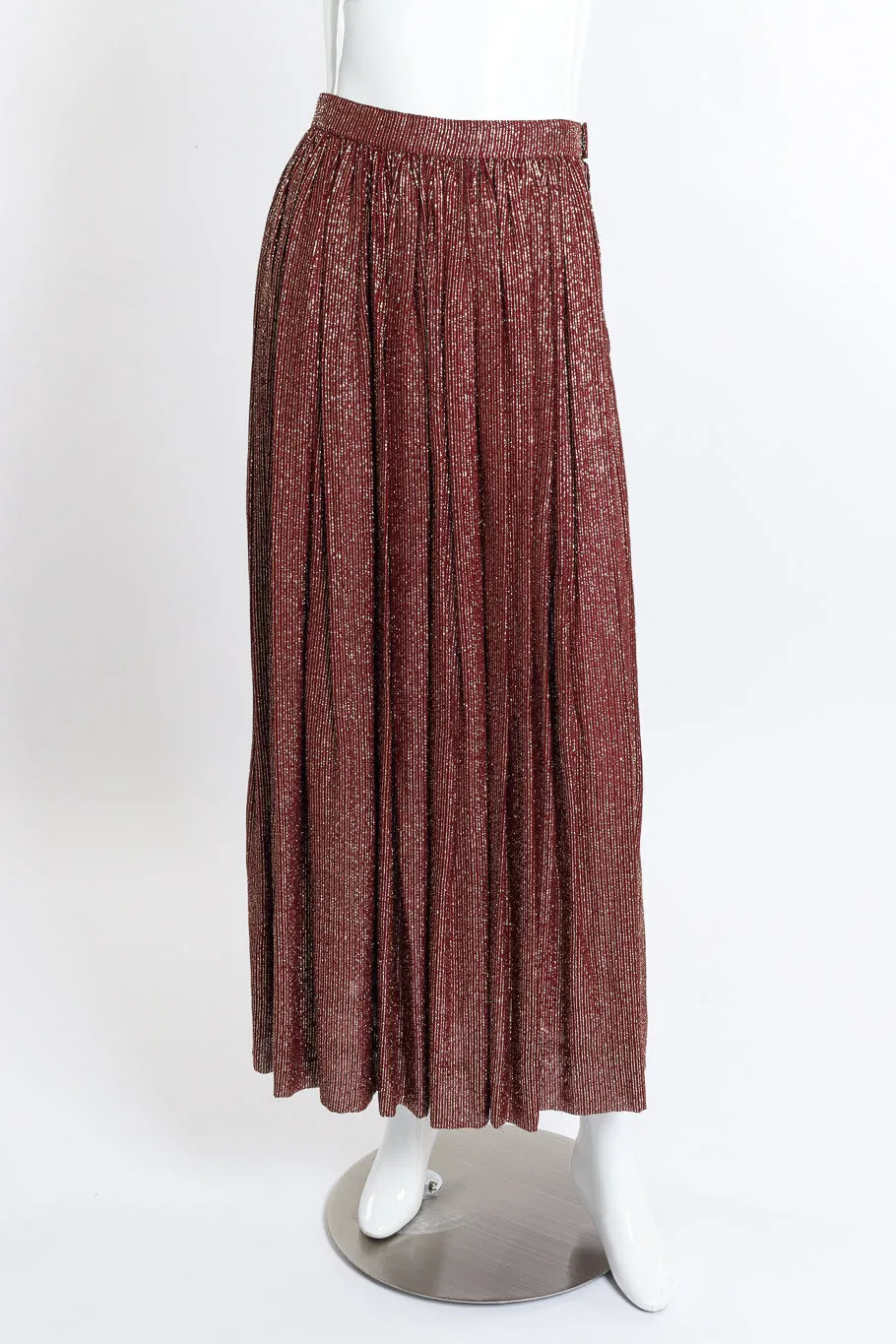 Lamé Blouse & Pleated Skirt Set