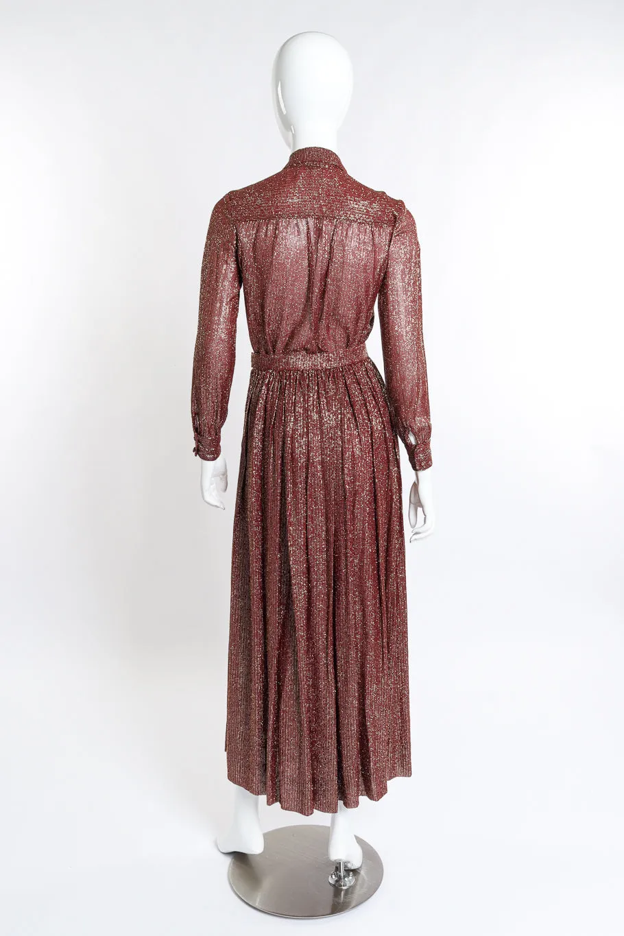 Lamé Blouse & Pleated Skirt Set