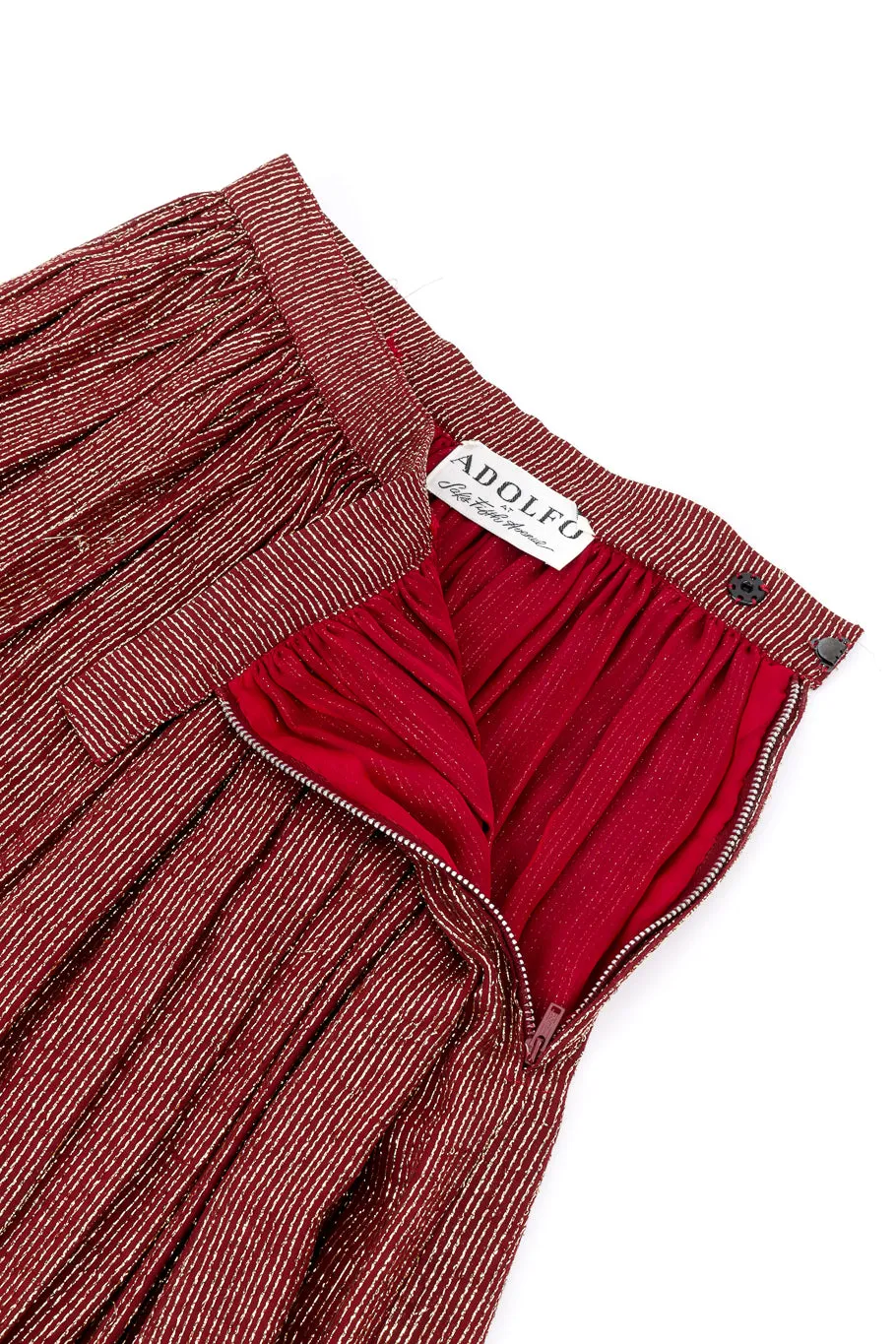 Lamé Blouse & Pleated Skirt Set