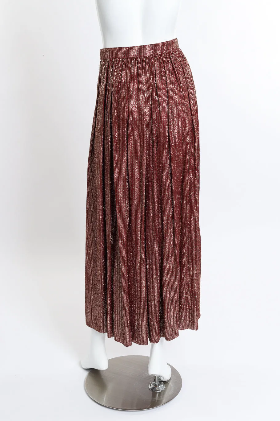 Lamé Blouse & Pleated Skirt Set