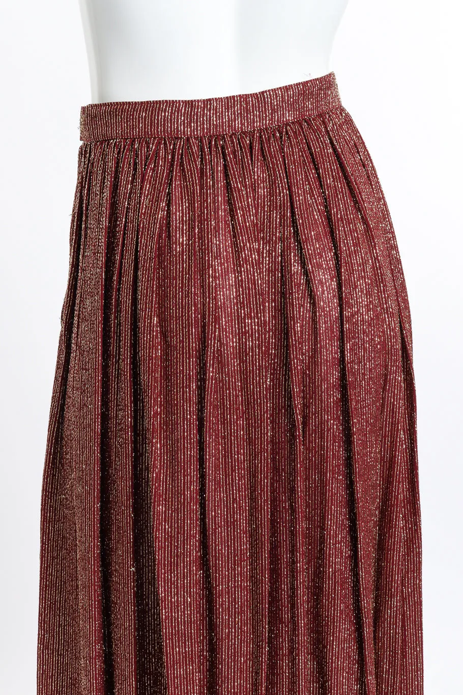 Lamé Blouse & Pleated Skirt Set