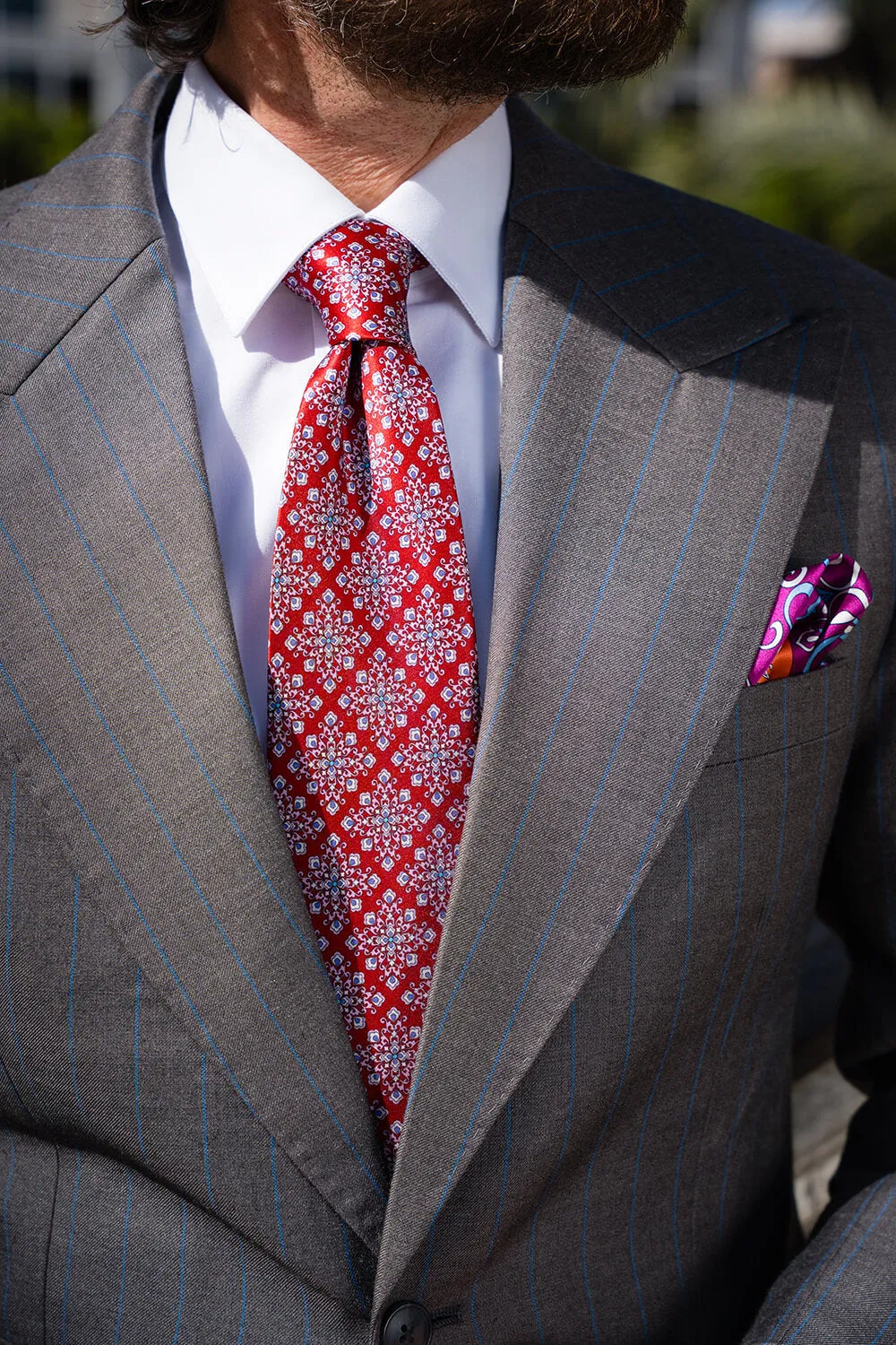 Lampedusa Burgundy Duchesse Silk Tie