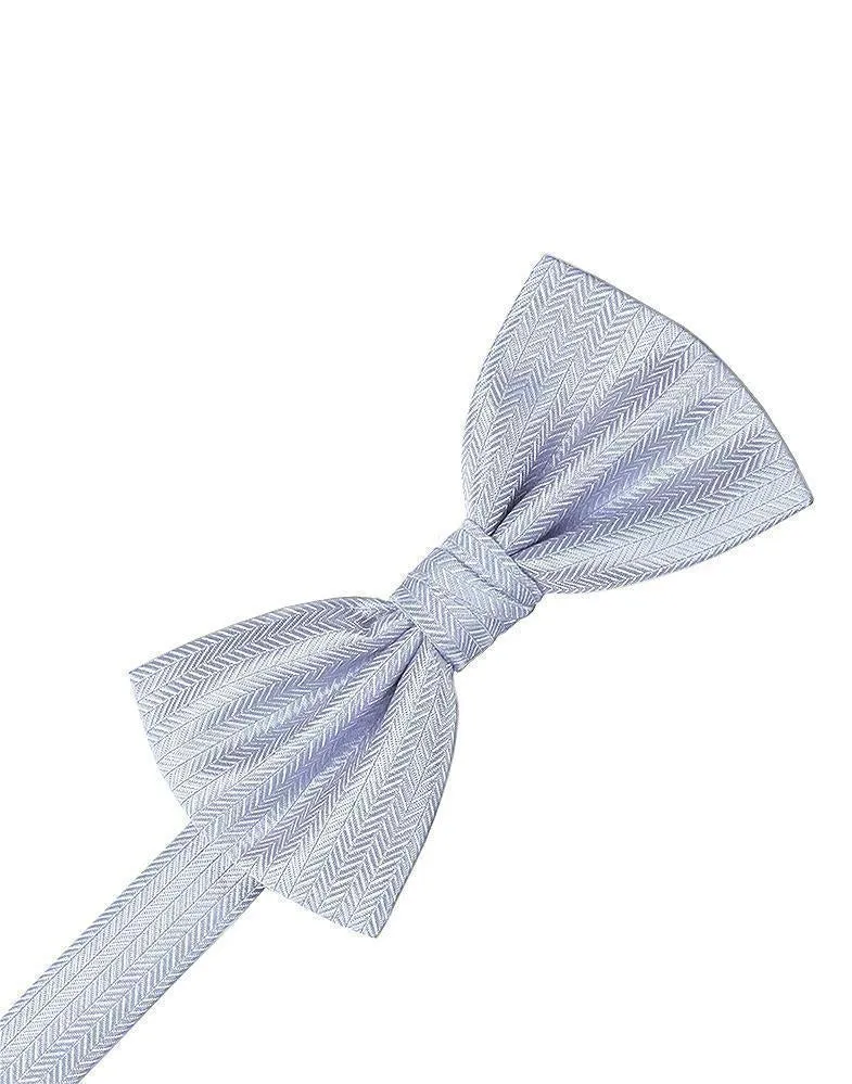 Lemon Herringbone Bow Tie