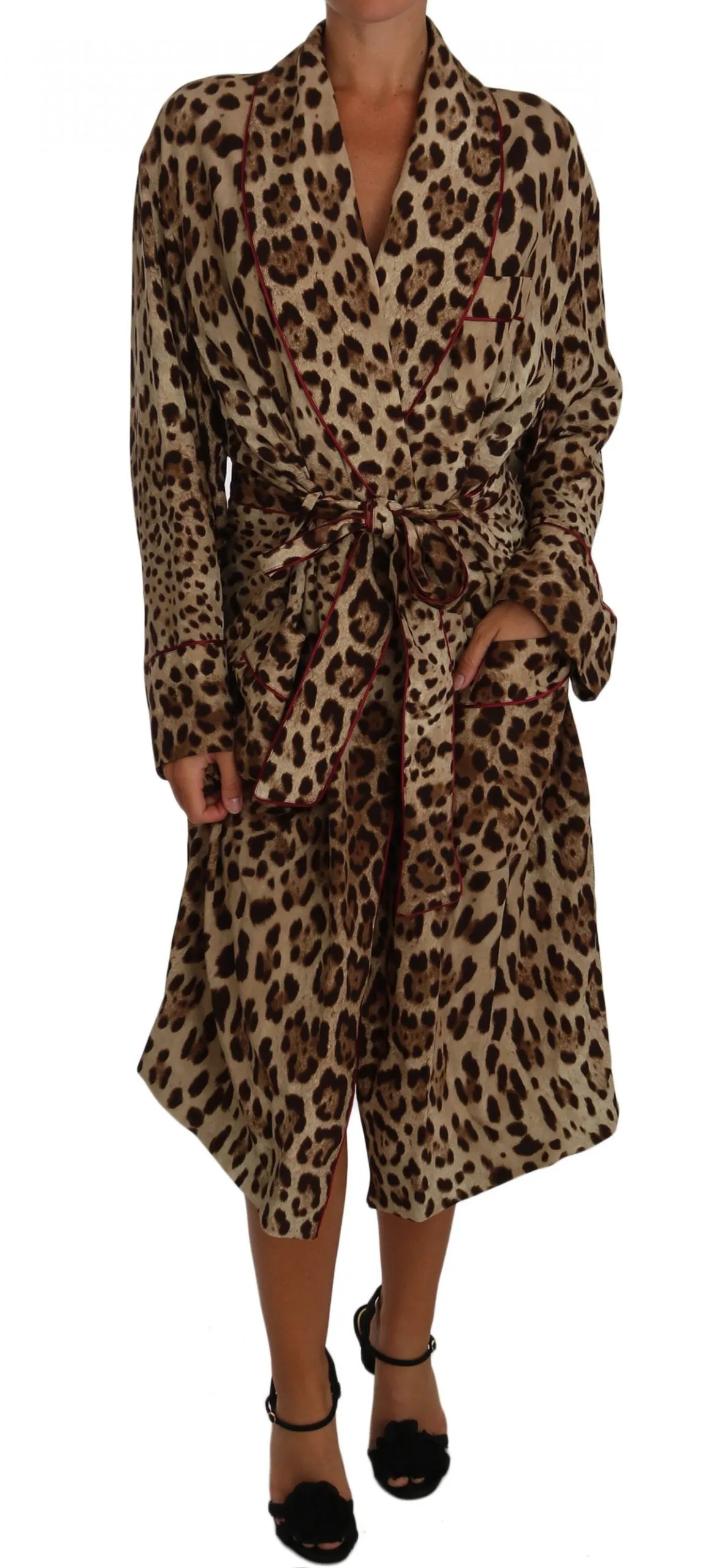 Leopard Printed Robe Kimono Dress